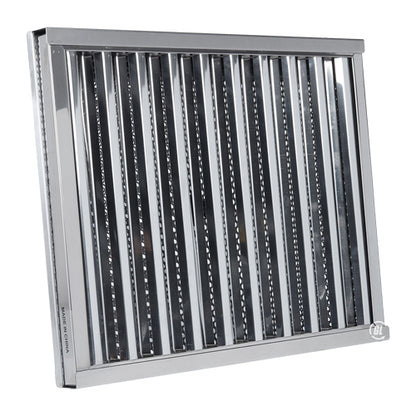 20" Tall X 16" Wide Stainless Steel Grease Lock Baffle Filter with Clips